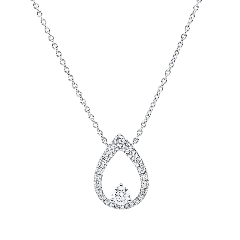 Collier    aus 750/-18 Karat Weißgold mit 27 Diamanten 0