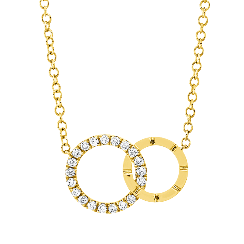 Collier    aus 585/-14 Karat Gelbgold mit 20 Diamanten 0