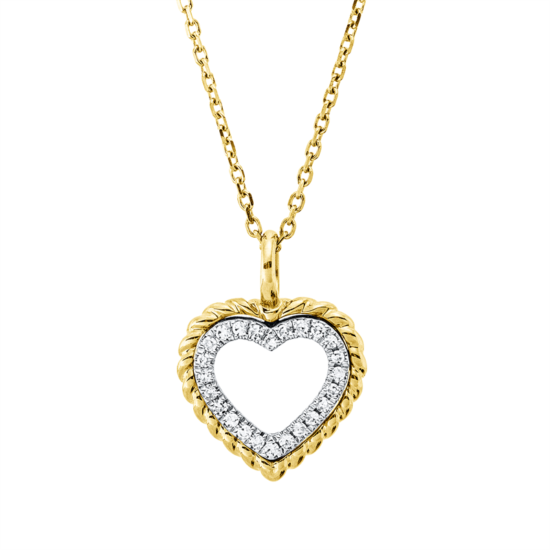 Collier    aus 585/-14 Karat Gelbgold / Weißgold mit 24 Diamanten 0