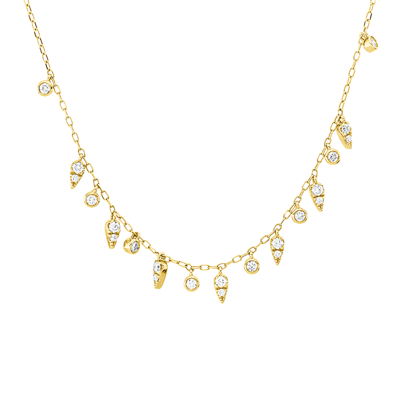 Collier    aus 585/-14 Karat Gelbgold mit 26 Diamanten 0
