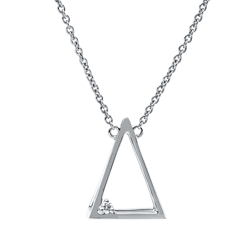 Collier    aus 750/-18 Karat Weißgold mit 1 Diamant 0