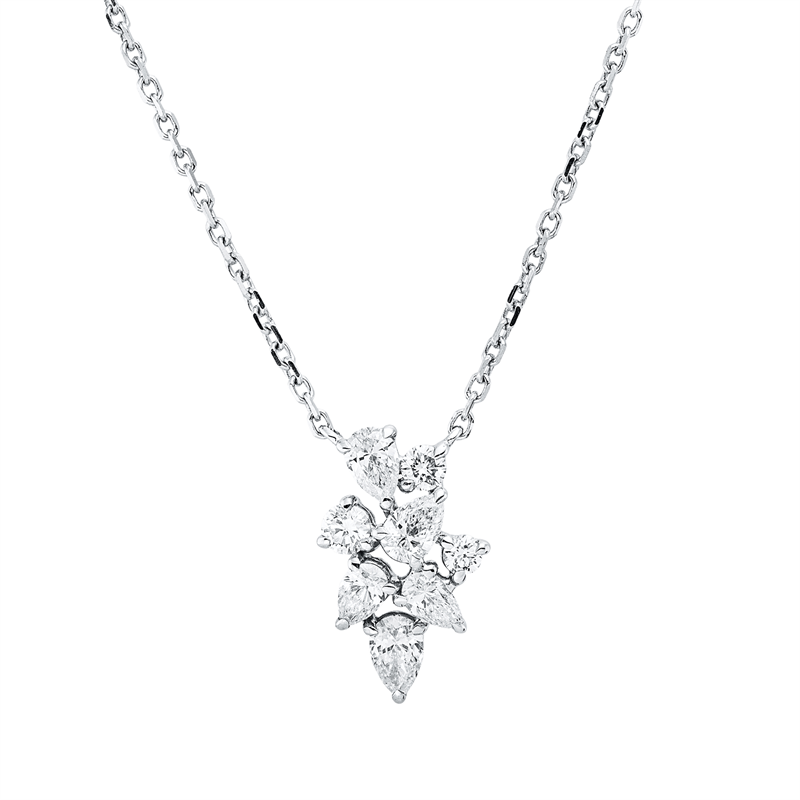 Collier    aus 750/-18 Karat Weißgold mit 8 Diamanten 0