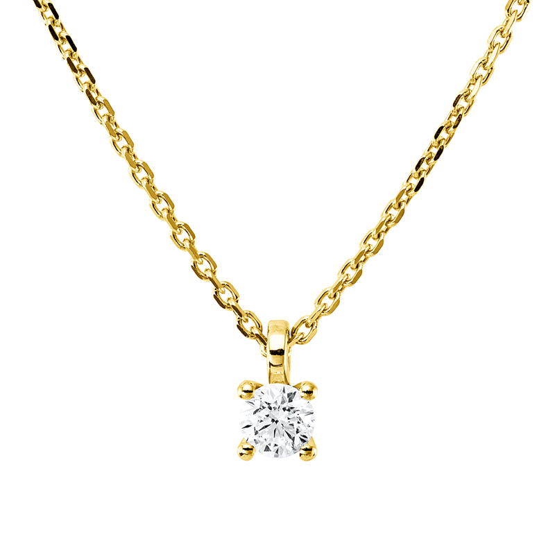 Collier    aus 750/-18 Karat Gelbgold mit 1 Diamant 0