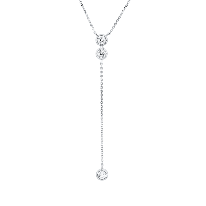 Collier    aus 750/-18 Karat Weißgold mit 3 Diamanten 0