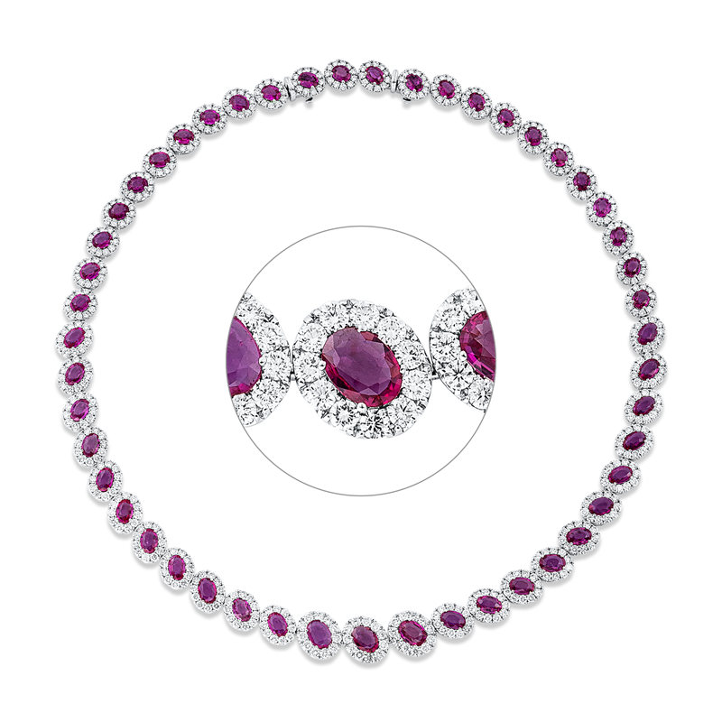  mit Rubin  aus 750/-18 Karat Weißgold mit 539 Diamanten 14