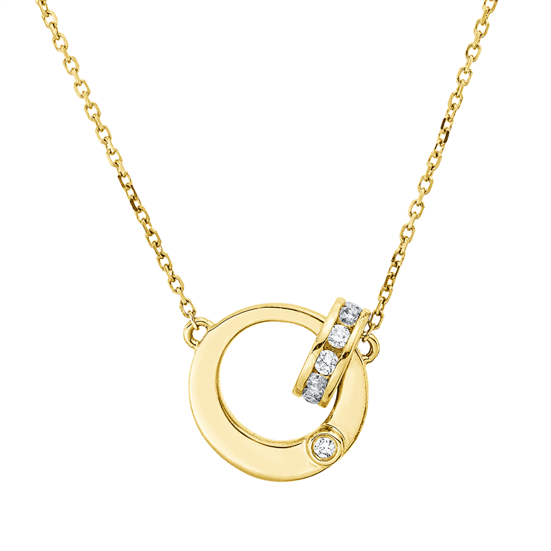 Collier    aus 750/-18 Karat Gelbgold mit 13 Diamanten 0
