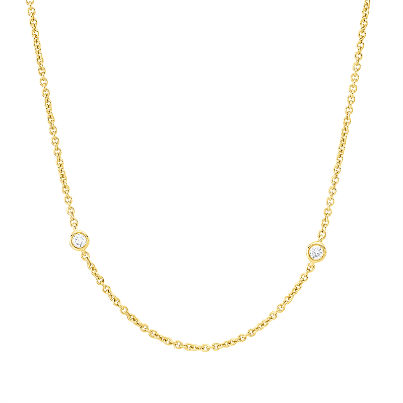 Collier    aus 750/-18 Karat Gelbgold mit 10 Diamanten 0