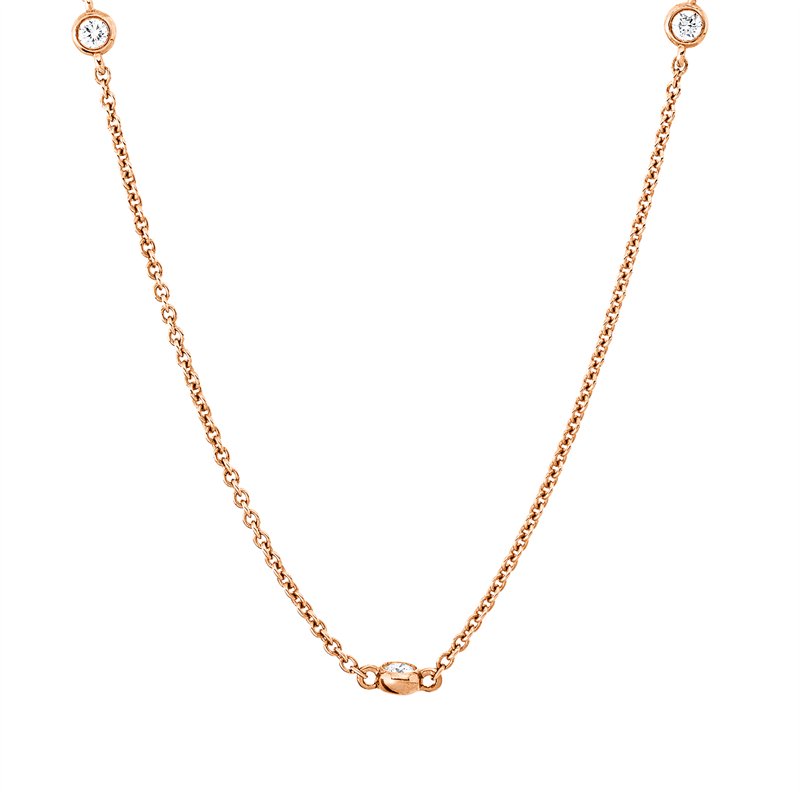 Collier    aus 750/-18 Karat Rotgold mit 11 Diamanten 0