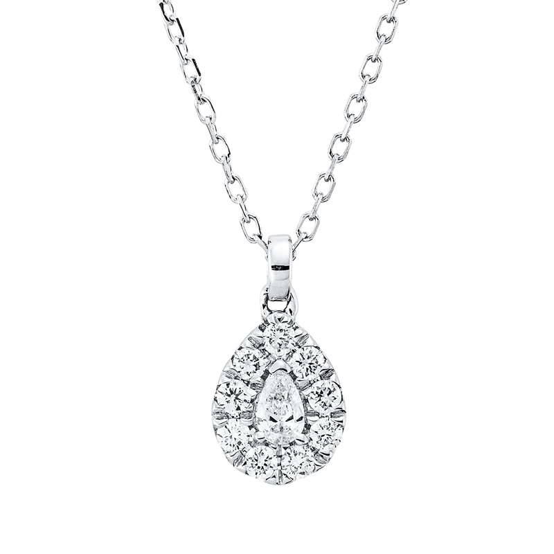 Collier    aus 750/-18 Karat Weißgold mit 10 Diamanten 0