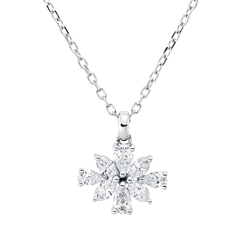Collier    aus 750/-18 Karat Weißgold mit 8 Diamanten 0