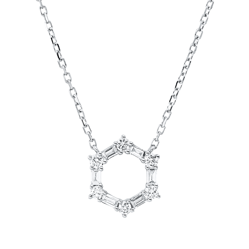 Collier    aus 750/-18 Karat Weißgold mit 12 Diamanten 0