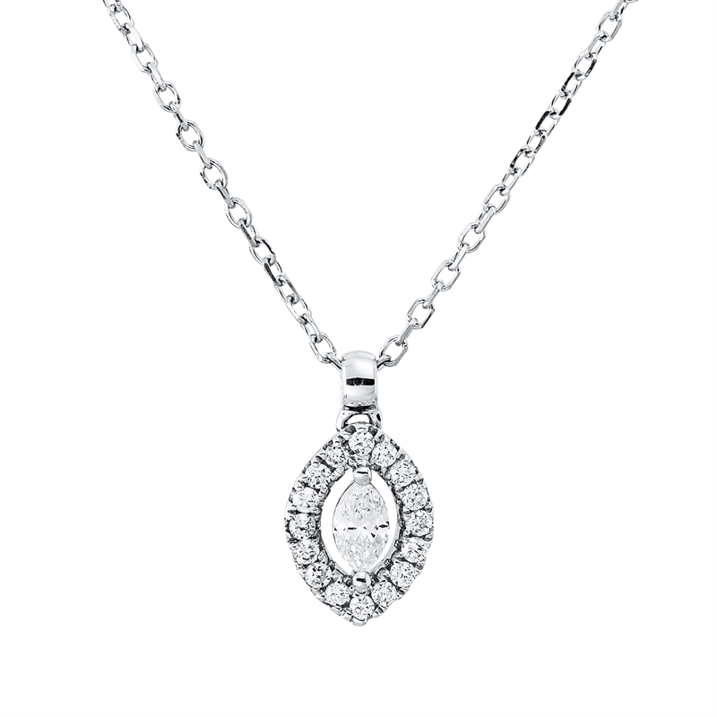 Collier    aus 750/-18 Karat Weißgold mit 17 Diamanten 0