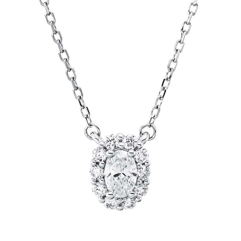 Collier    aus 750/-18 Karat Weißgold mit 11 Diamanten 0