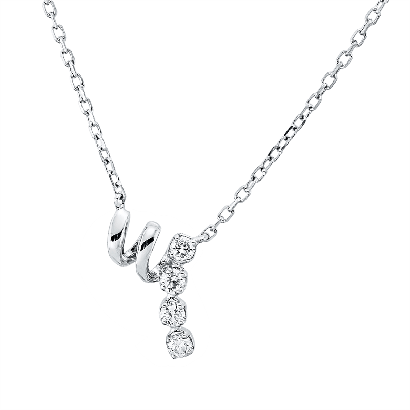 Collier    aus 750/-18 Karat Weißgold mit 4 Diamanten 0