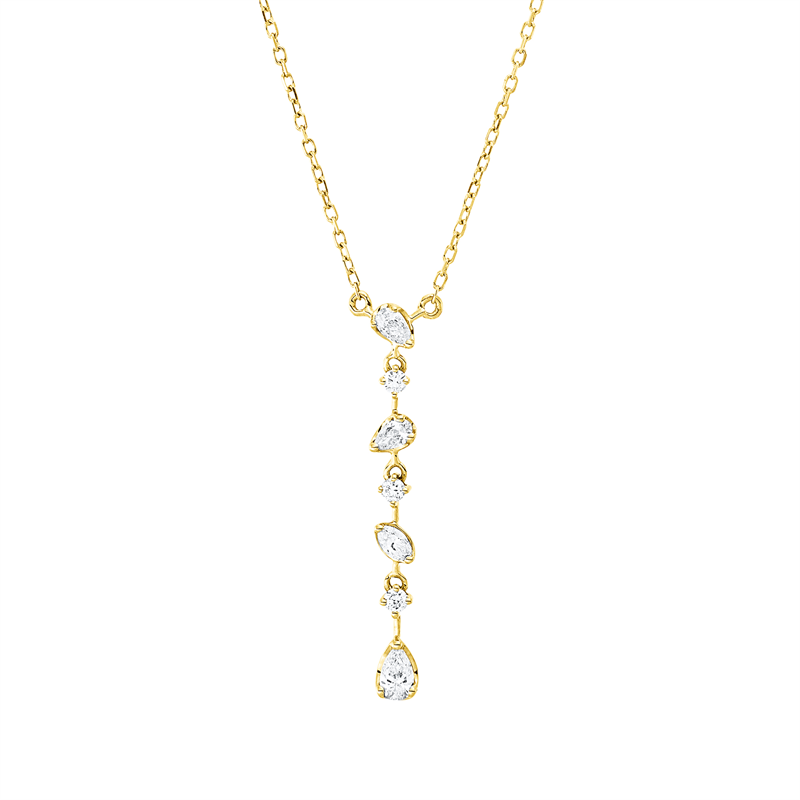 Collier    aus 750/-18 Karat Gelbgold mit 7 Diamanten 0
