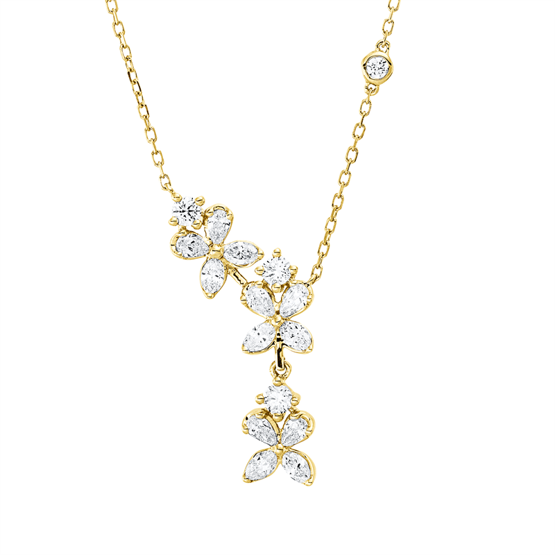 Collier    aus 750/-18 Karat Gelbgold mit 17 Diamanten 0
