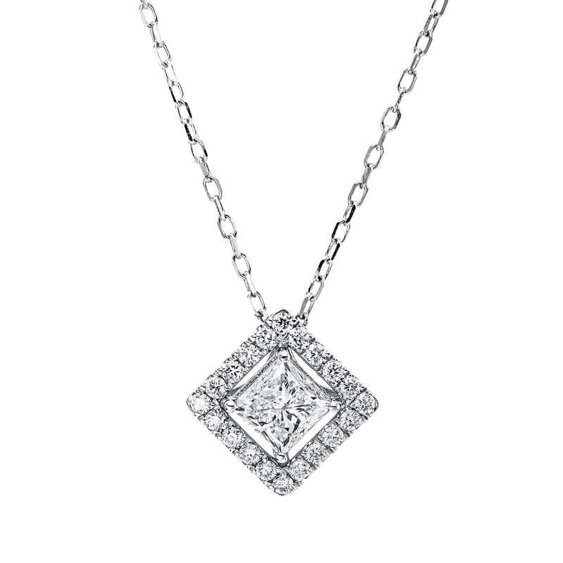 Collier    aus 750/-18 Karat Weißgold mit 21 Diamanten 0