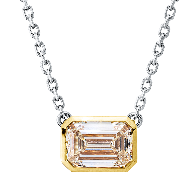Collier    aus 950/-Platin Gelbgold Platin 950 mit 3 Diamanten 1