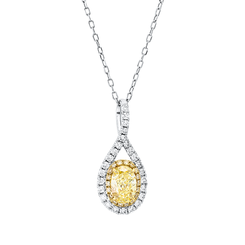 Collier    aus 900/-Platin Gelbgold Platin 950 mit 45 Diamanten 1