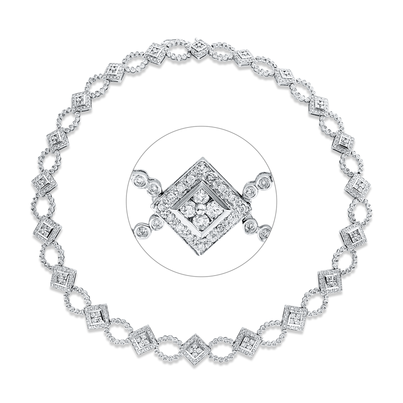 Collier    aus 750/-18 Karat Weißgold mit 608 Diamanten 7 ct