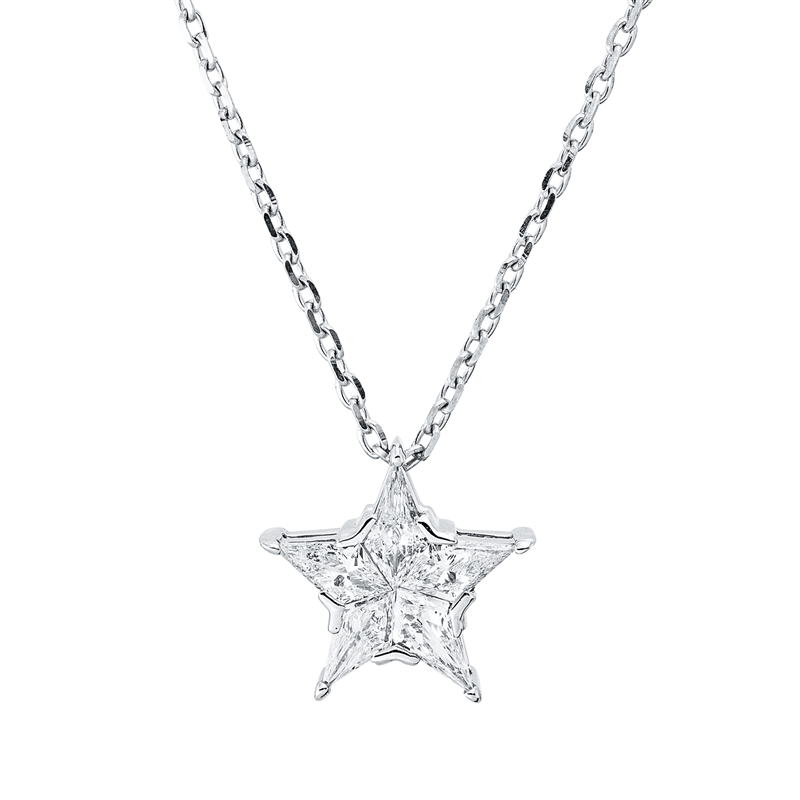 Collier    aus 750/-18 Karat Weißgold mit 5 Diamanten 0