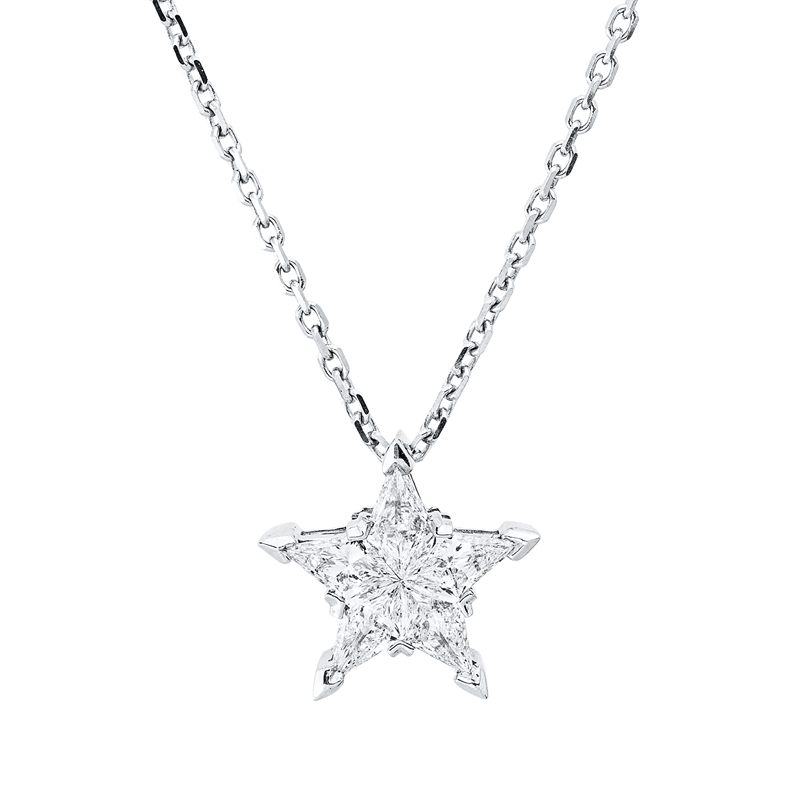 Collier    aus 750/-18 Karat Weißgold mit 5 Diamanten 0