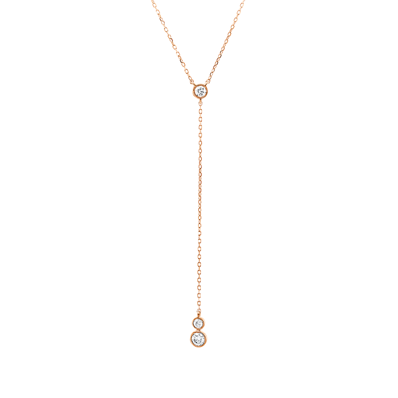 Collier    aus 585/-14 Karat Rotgold mit 3 Diamanten 0
