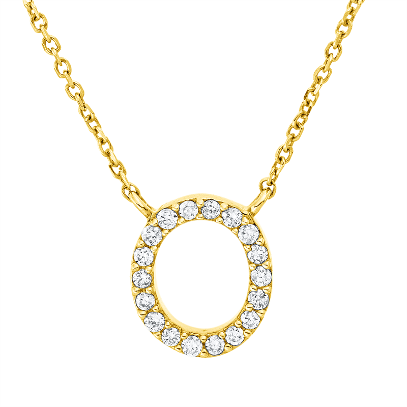 Collier    aus 750/-18 Karat Gelbgold mit 18 Diamanten 0