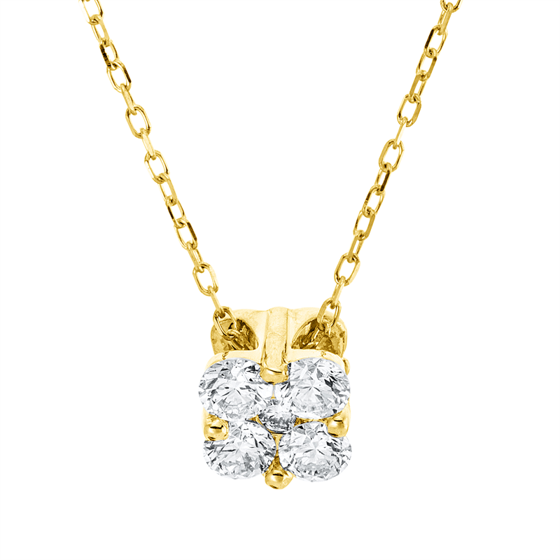 Collier    aus 585/-14 Karat Gelbgold mit 5 Diamanten 0