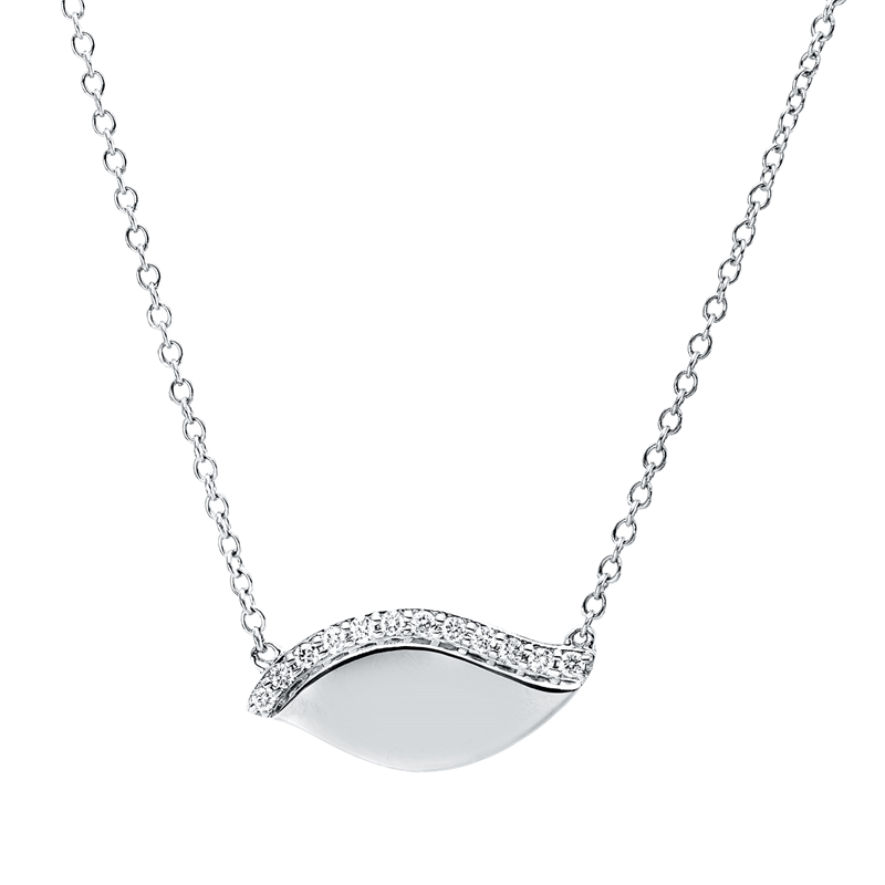 Collier    aus 750/-18 Karat Weißgold mit 12 Diamanten 0