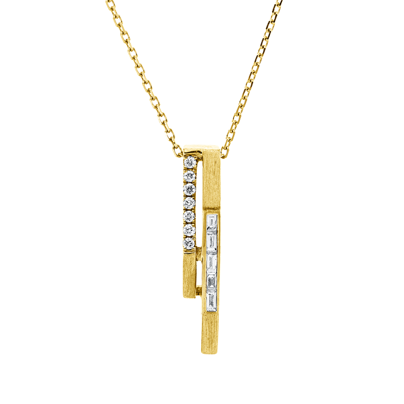 Collier    aus 750/-18 Karat Gelbgold mit 12 Diamanten 0
