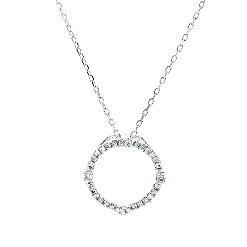 Collier    aus 585/-14 Karat Weißgold mit 28 Diamanten 0