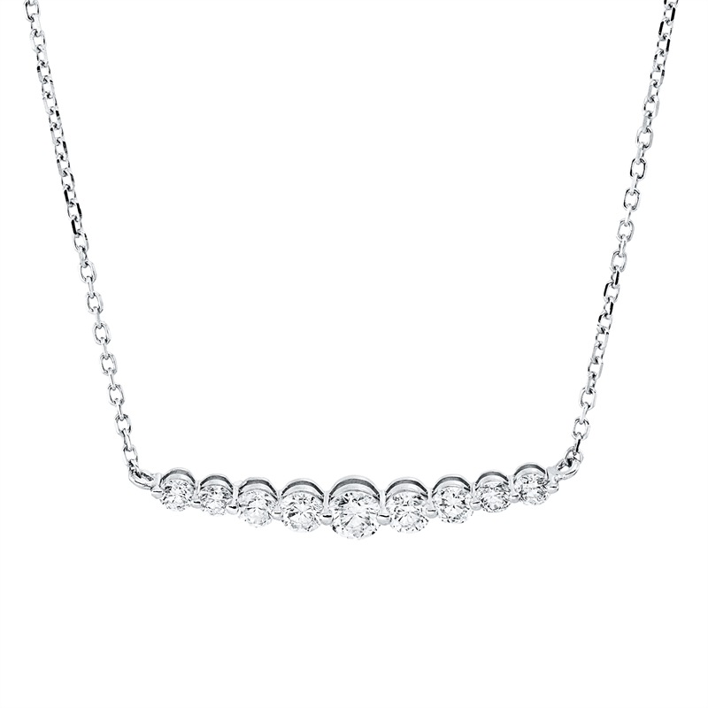 Collier    aus 750/-18 Karat Weißgold mit 9 Diamanten 0