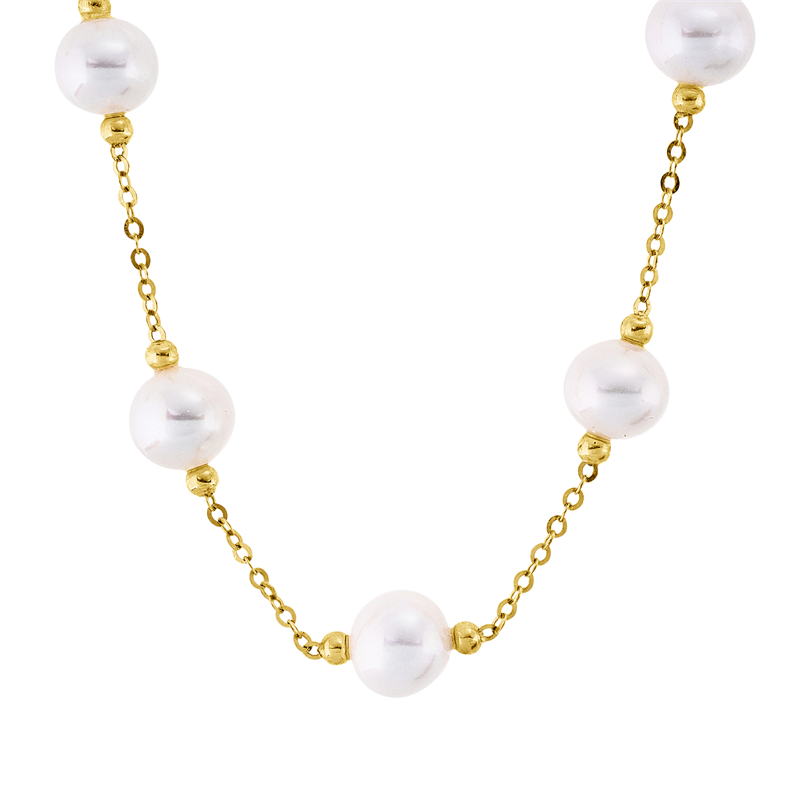 Collier   mit Süßwasserperle aus 750/-18 Karat Gelbgold  