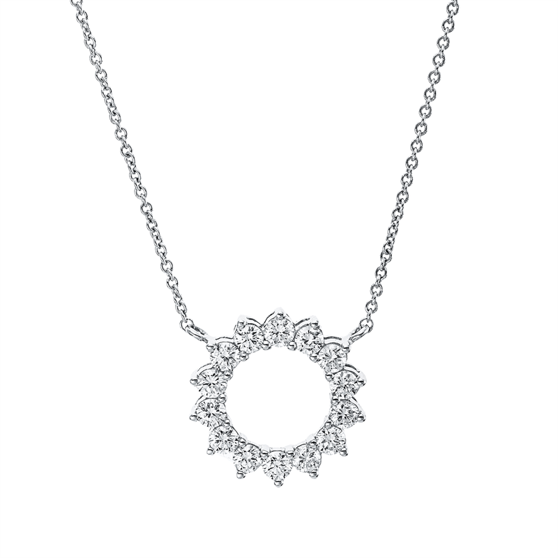 Collier    aus 750/-18 Karat Weißgold mit 14 Diamanten 0