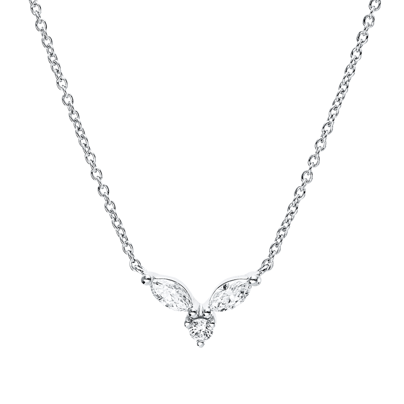 Collier    aus 750/-18 Karat Weißgold mit 3 Diamanten 0