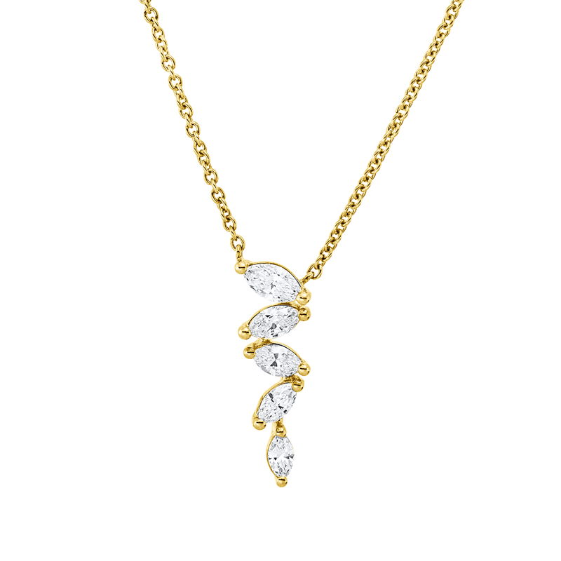 Collier    aus 750/-18 Karat Gelbgold mit 5 Diamanten 0