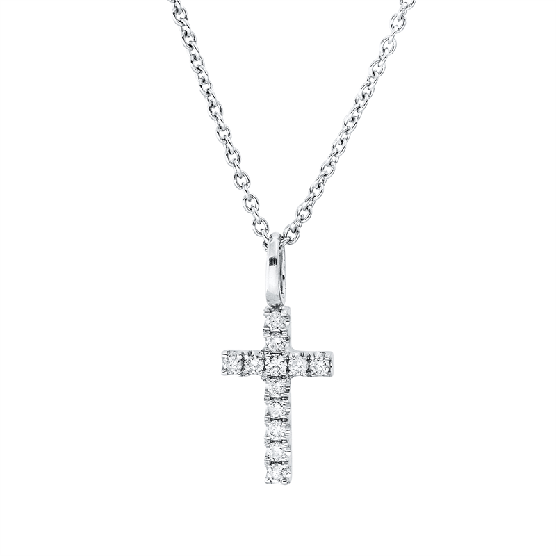 Collier    aus 750/-18 Karat Weißgold mit 12 Diamanten 0
