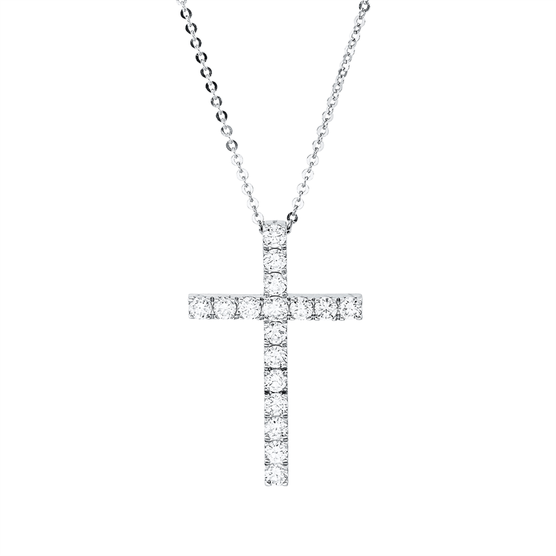 Collier    aus 750/-18 Karat Weißgold mit 17 Diamanten 0