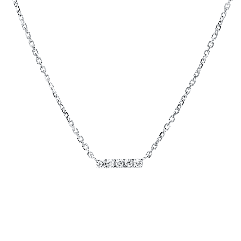Collier    aus 750/-18 Karat Weißgold mit 5 Diamanten 0