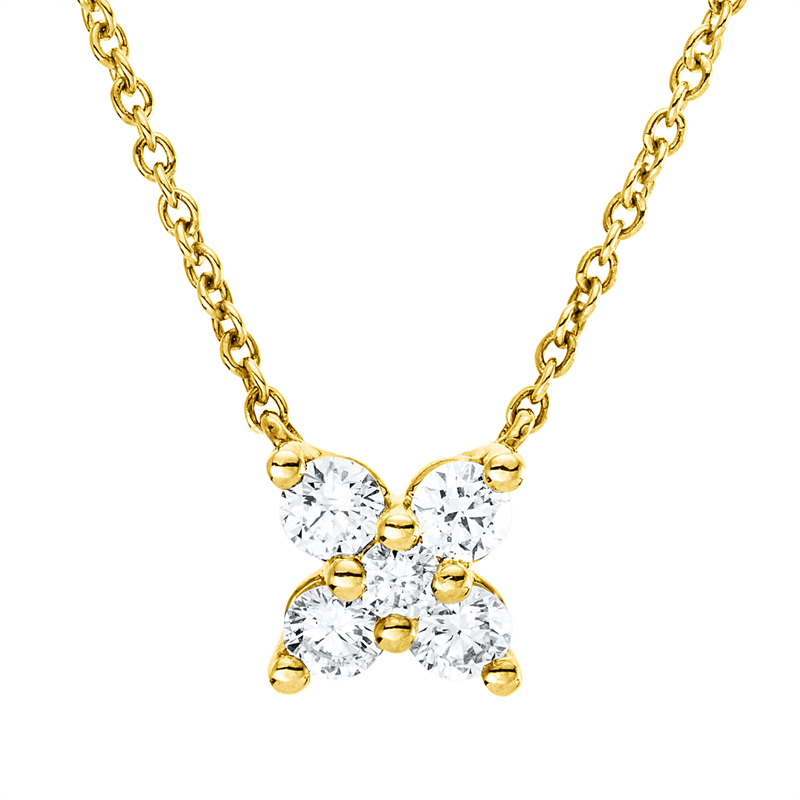 Collier    aus 750/-18 Karat Gelbgold mit 5 Diamanten 0