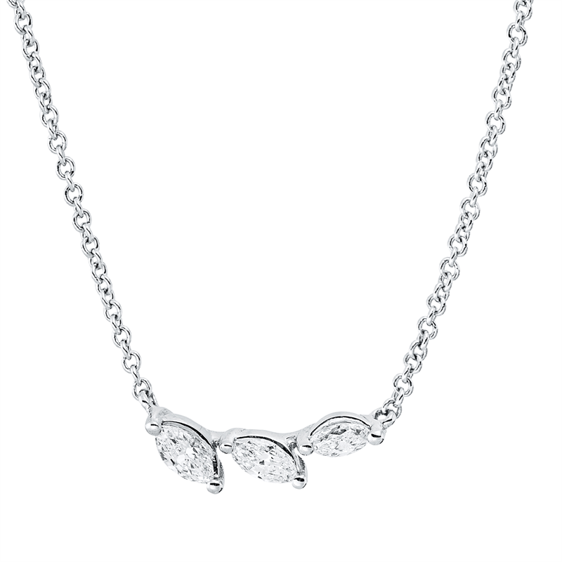Collier    aus 750/-18 Karat Weißgold mit 3 Diamanten 0