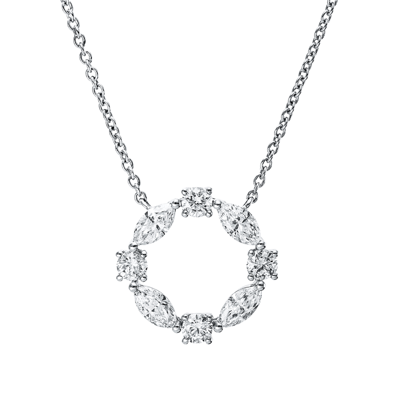 Collier    aus 750/-18 Karat Weißgold mit 8 Diamanten 0