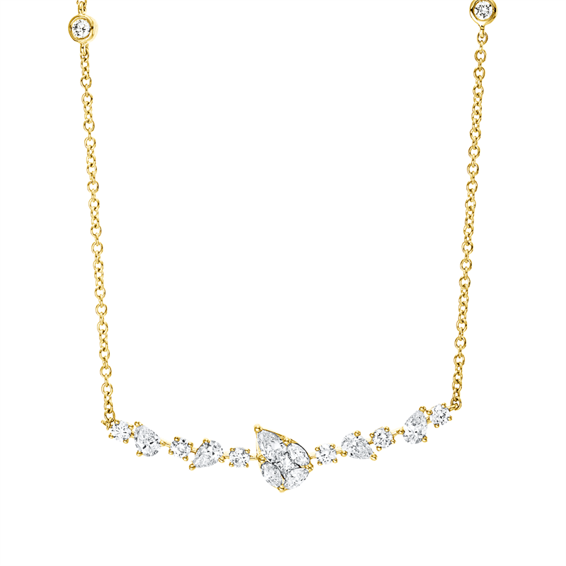 Collier    aus 750/-18 Karat Gelbgold mit 19 Diamanten 0