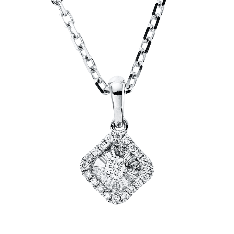Collier    aus 750/-18 Karat Weißgold mit 36 Diamanten 0