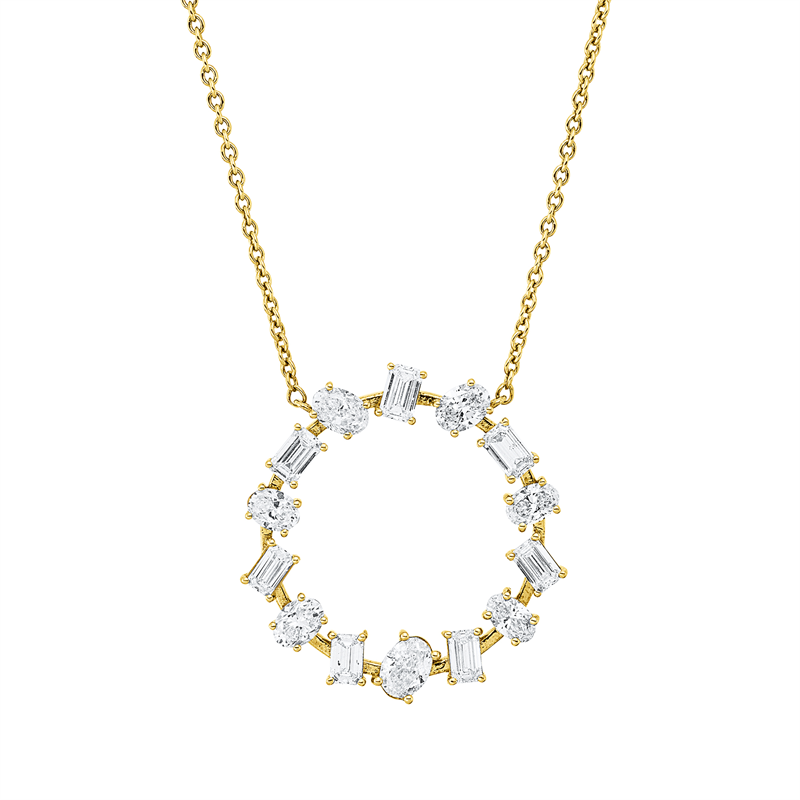 Collier    aus 750/-18 Karat Gelbgold mit 14 Diamanten 3