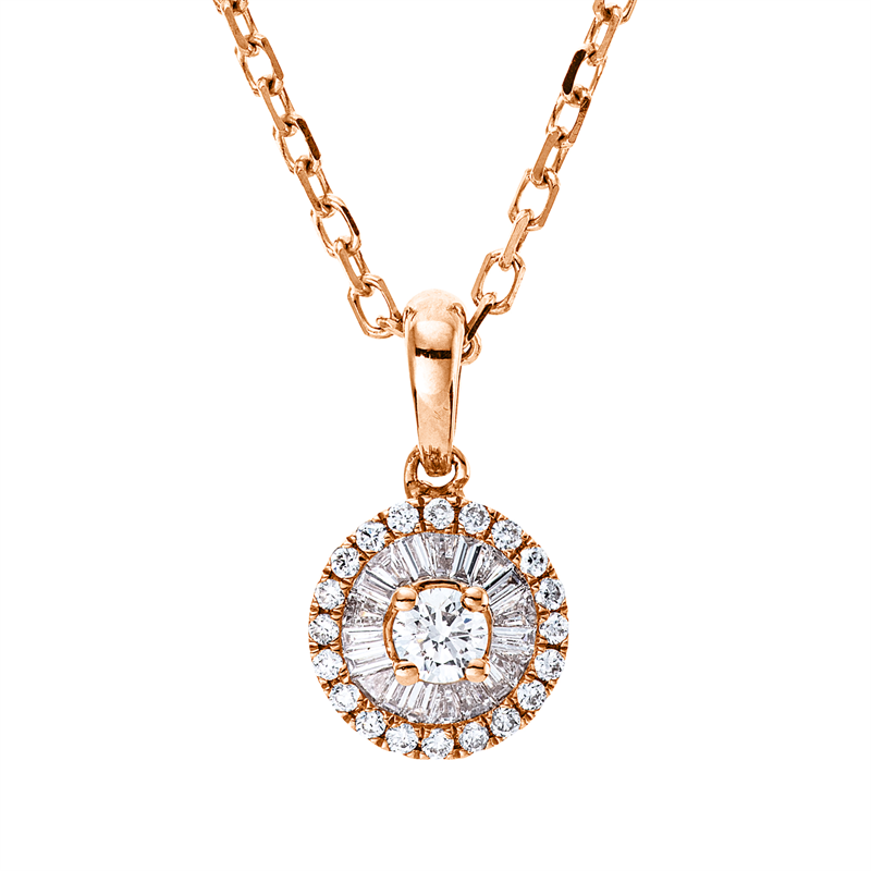 Collier    aus 750/-18 Karat Rotgold mit 40 Diamanten 0