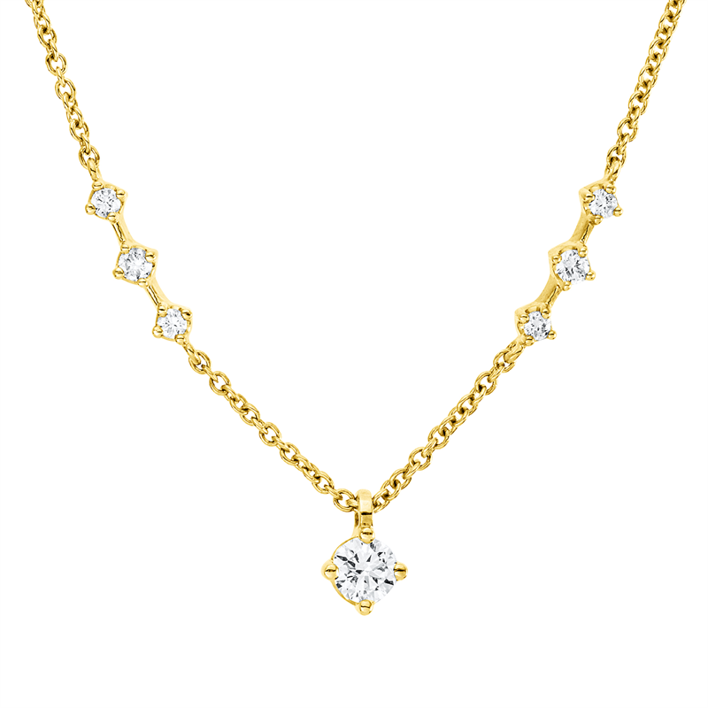 Collier    aus 750/-18 Karat Gelbgold mit 13 Diamanten 0