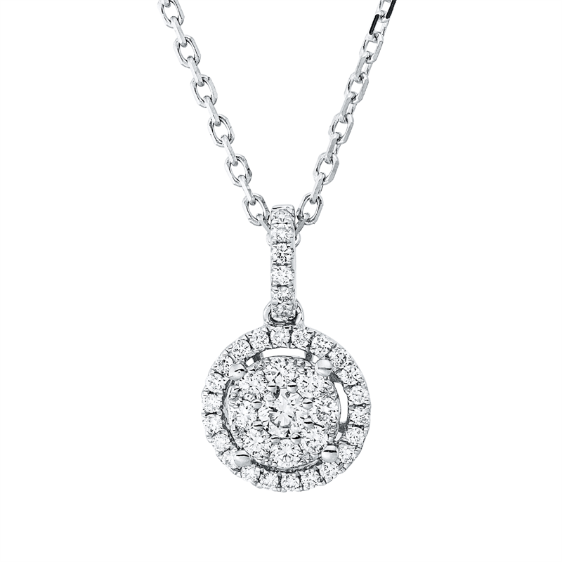 Collier    aus 750/-18 Karat Weißgold mit 37 Diamanten 0