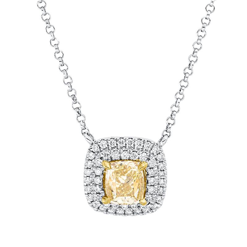 Collier    aus 750/-18 Karat Weißgold / Gelbgold mit 51 Diamanten 0